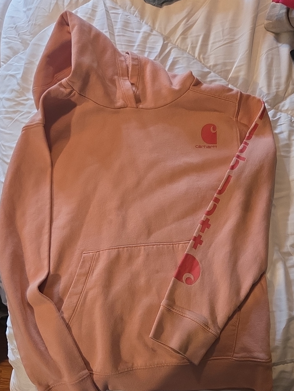 Carhartt Kids Peach/Pink Logo Hooded Sweatshirt